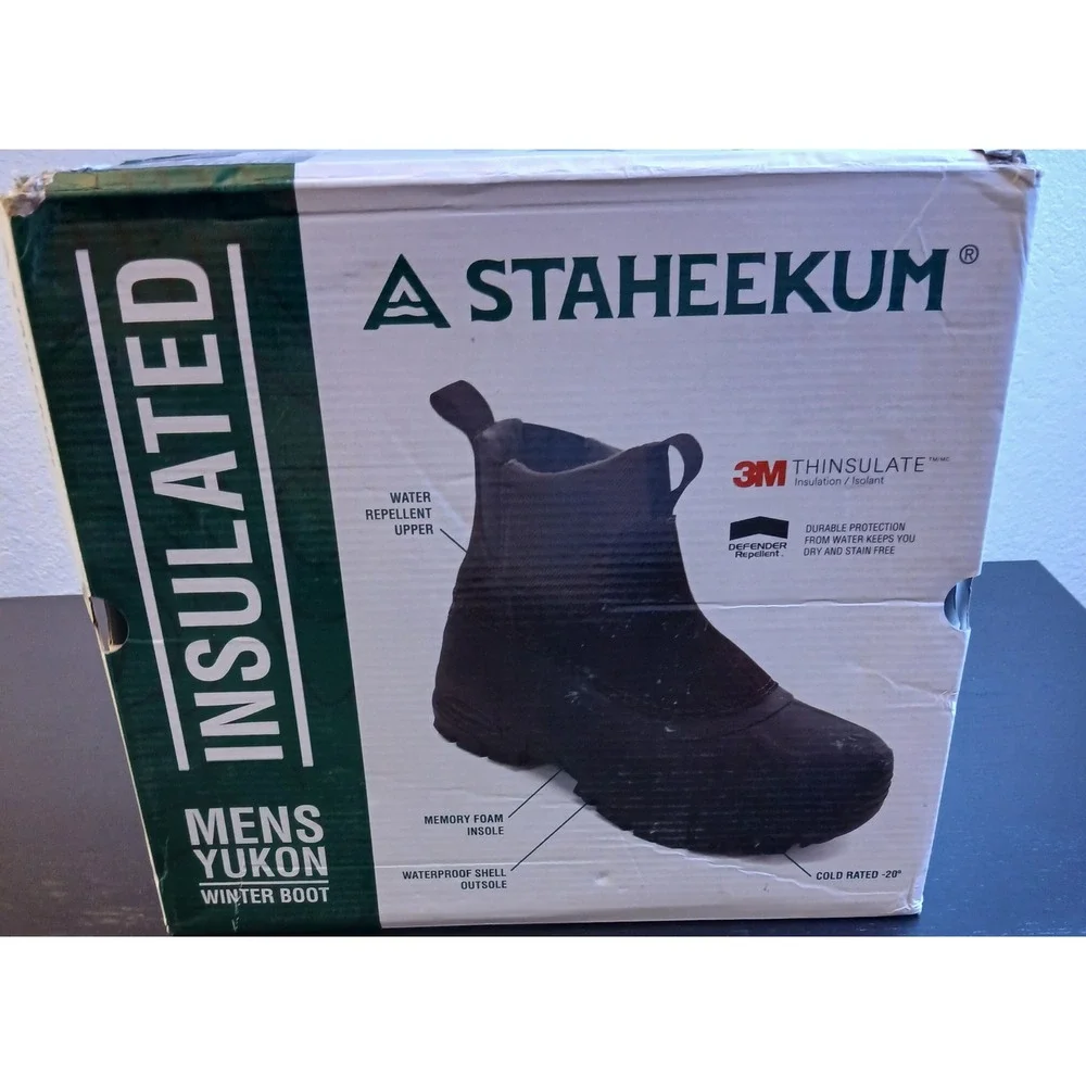 Staheekum Mens Yukon Ankle Boot Brown Insulated Waterproof Winter Snow Boots NEW